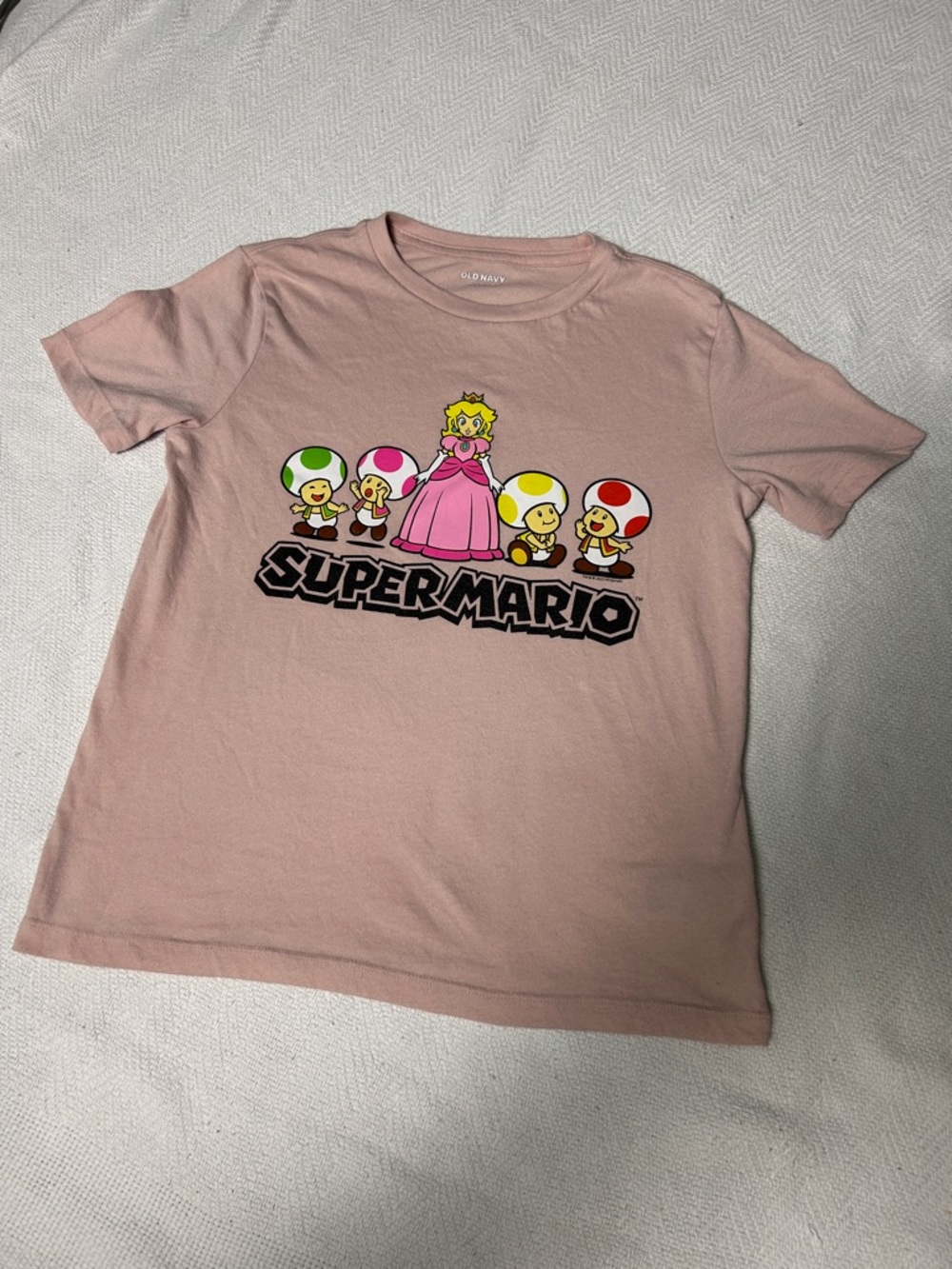 Pink Super Mario Princess Peach Kids Tee Large (10/12)